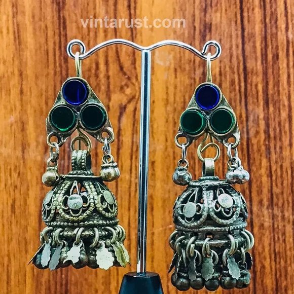 Antique Jhumka Earrings with Traditional Design - Picture 3 of 10